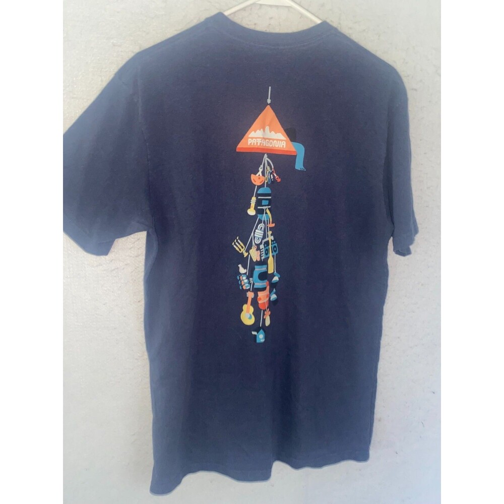 Patagonia Responsibili-Tee T-Shirt Mens M Blue Short Sleeve Crew Neck limited ed